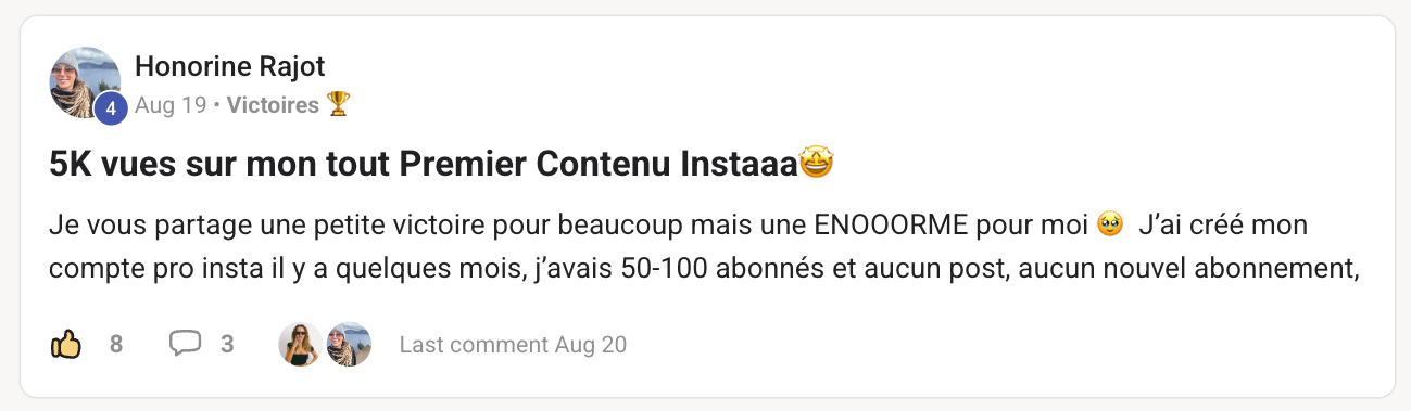 Témoignage — Honorine : 5k vues sur mon premier contenu Instagram