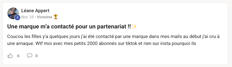 Témoignage — Léane : une marque m'a contactée pour un partenariat